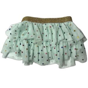 Baby Starters Tulle Ruffle Tutu Skirt Newborn Gold Glitter Dot Mesh Partywear